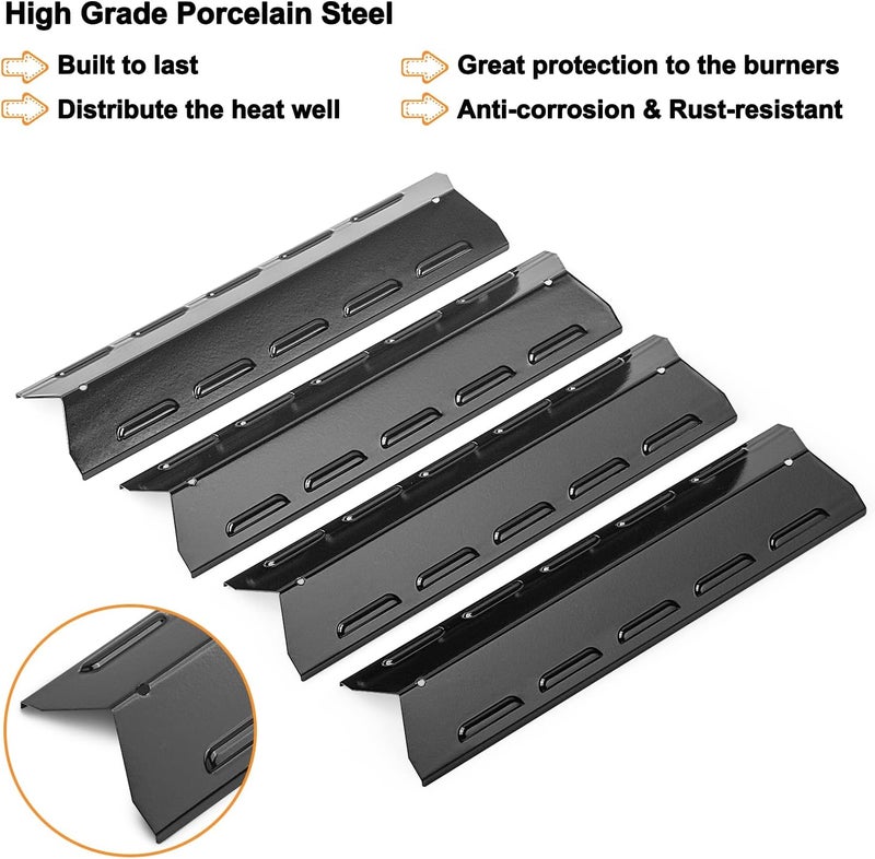 JCLMER Grill Replacement Parts for Kenmore 146.34611410, 146.16198211, 146.23679310, 146.16142210, 146.46365610, 146.23673310,146.46372610 Gas Grill, Porcelain Steel Heat Plate Shield,Burner Tube Repair Kit - Image 4